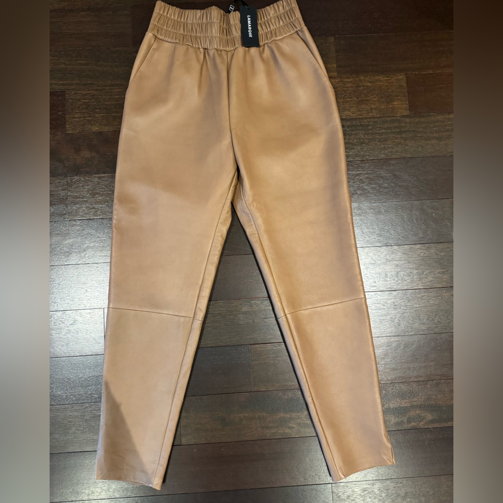 Lamarque Cognac Leather Pants (NEW)